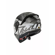 Casco Devil Carbon MN — XS–XXL, gris/blanco, brillo